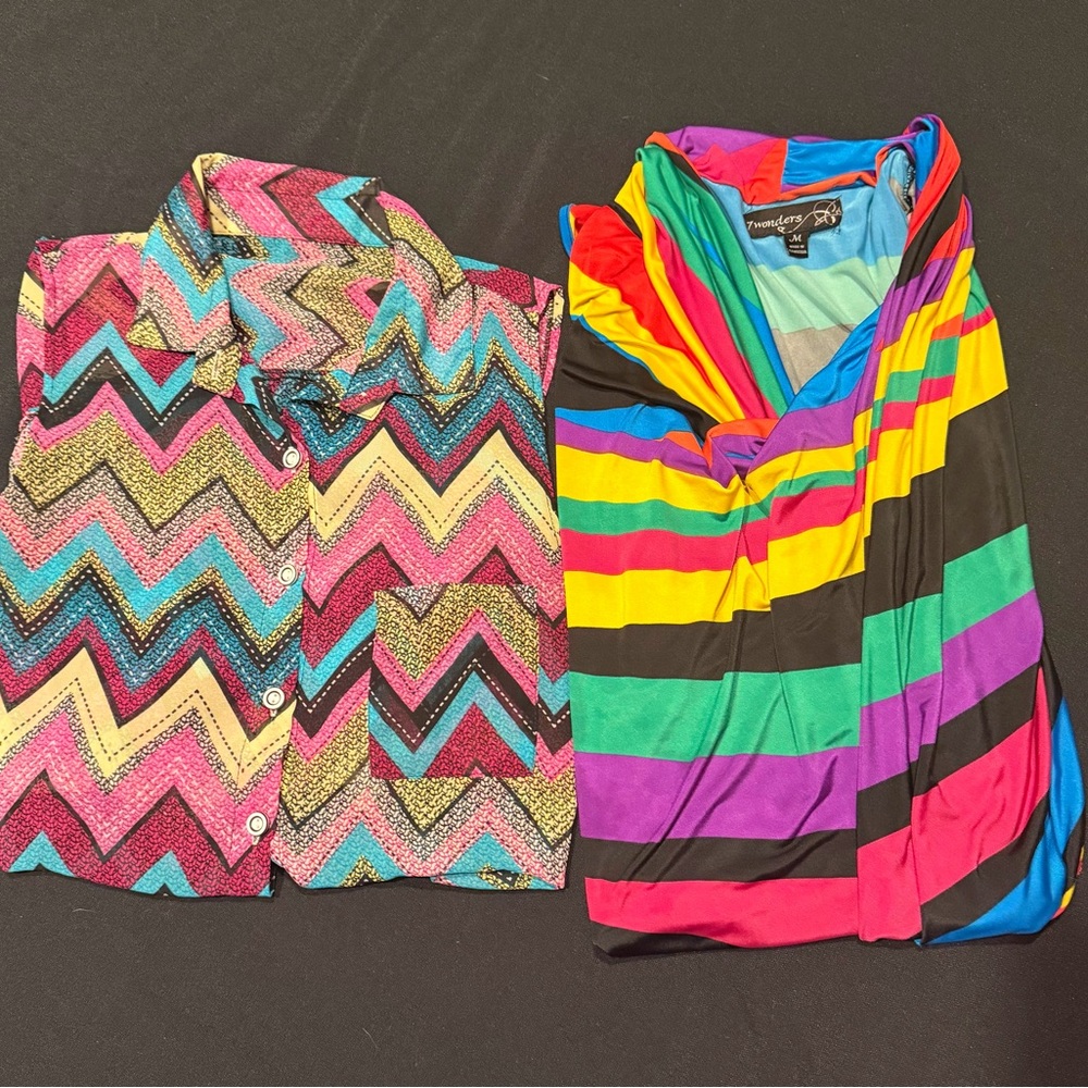 Multicolor Rainbow 🌈 Bundle of 2 Women’s Sleeveless Tops